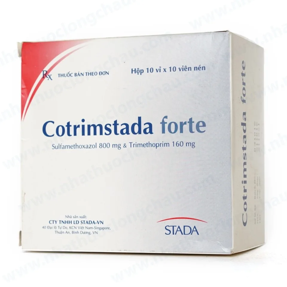 Hình ảnh Thuốc Cotrimstada Forte Stada điều trị nhiễm trùng (10 vỉ x 10 viên)