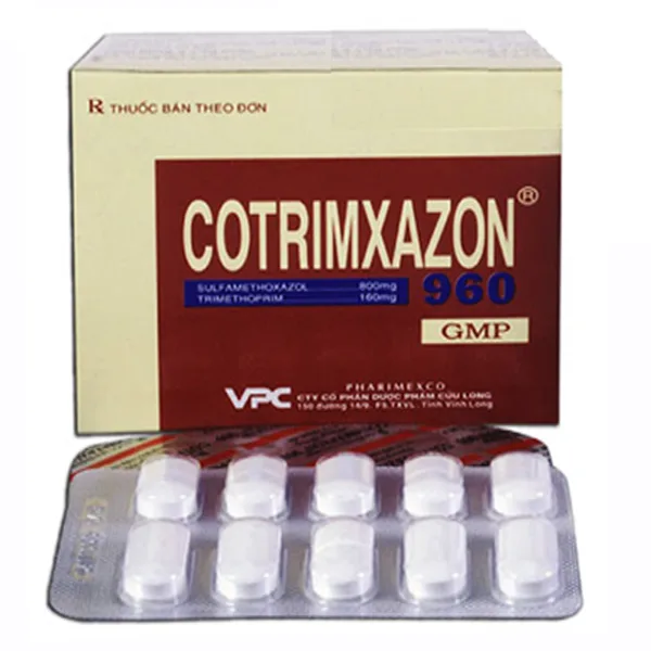 Hình ảnh Thuốc Cotrimxazon 960 điều trị nhiễm khuẩn (10 vỉ x 10 viên)