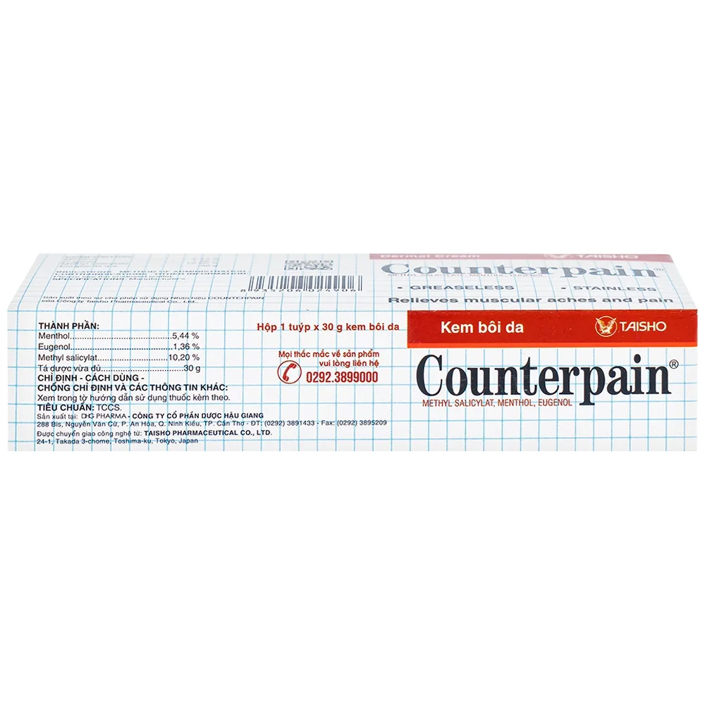 Hình ảnh Kem bôi da Counterpain DHG giảm đau cơ, đau do bệnh thấp khớp, bong gân (30g)