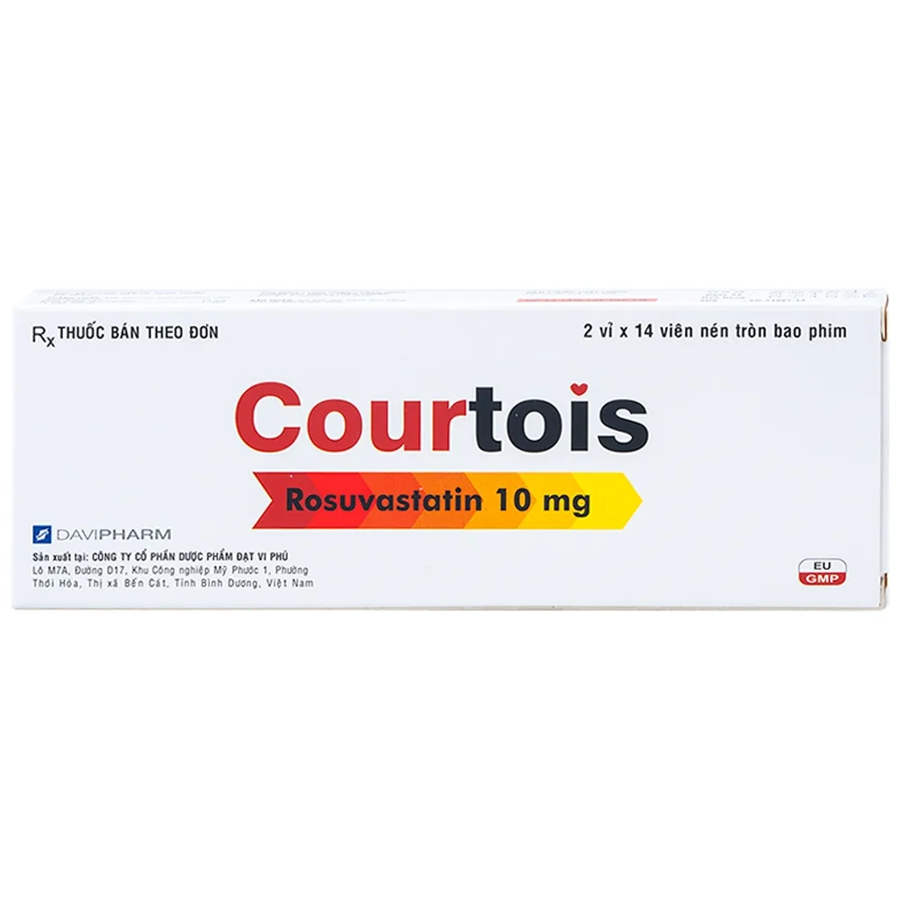 Hình ảnh Thuốc Courtois 10mg Davipharm dùng để làm giảm LDL-cholesterol (2 vỉ x 14 viên)