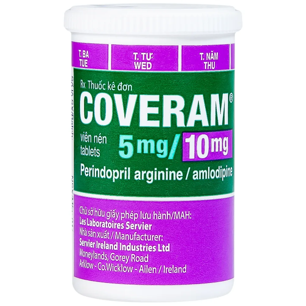 Hình ảnh Thuốc Coveram 5mg/10mg Servier điều trị tăng huyết áp (30 viên)