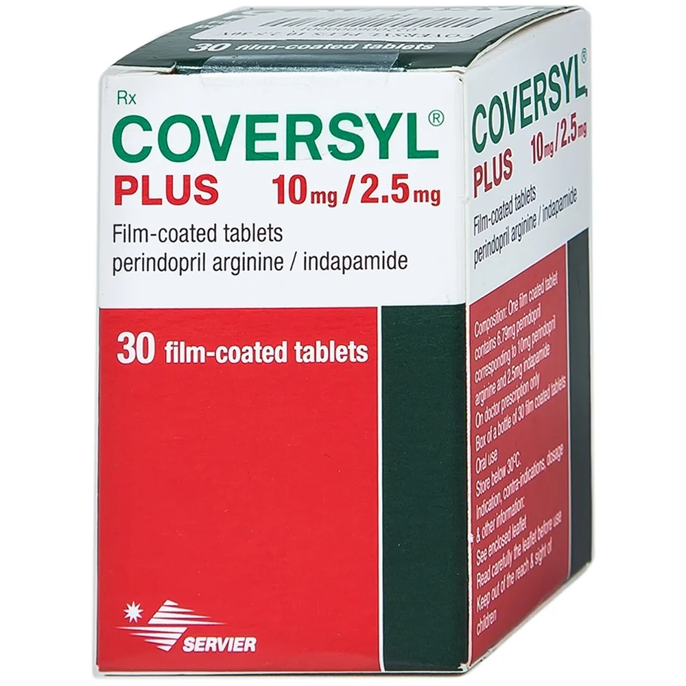 Hình ảnh Thuốc Coversyl Plus 10mg/2.5mg Servier điều trị tăng huyết áp (30 viên)