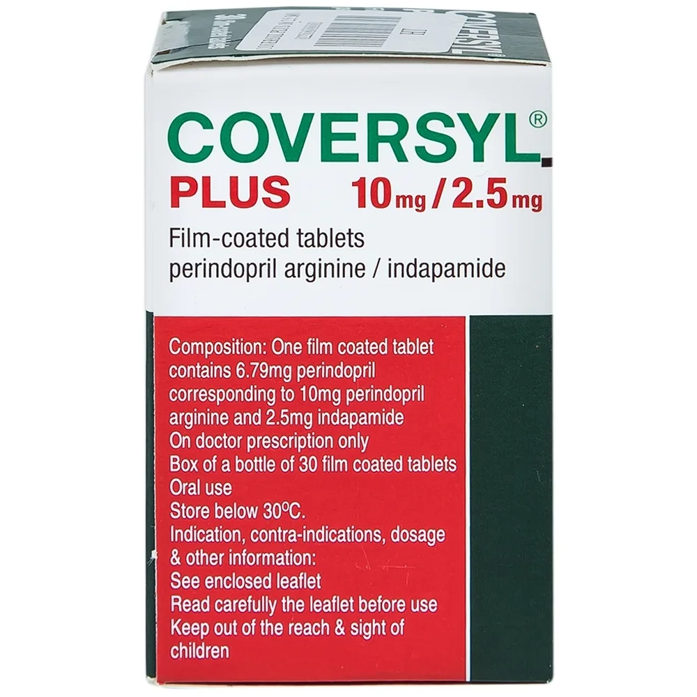 Hình ảnh Thuốc Coversyl Plus 10mg/2.5mg Servier điều trị tăng huyết áp (30 viên)