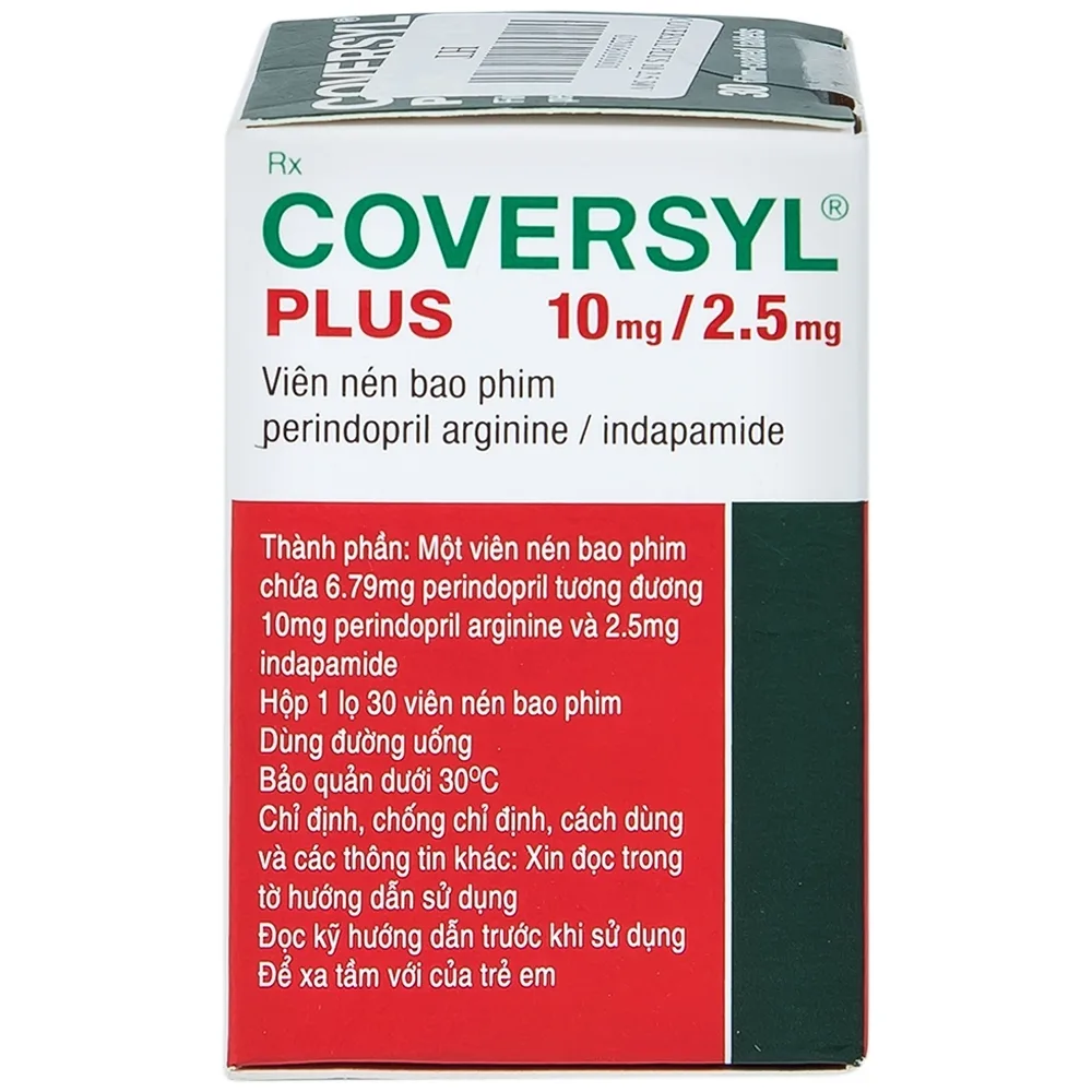 Hình ảnh Thuốc Coversyl Plus 10mg/2.5mg Servier điều trị tăng huyết áp (30 viên)