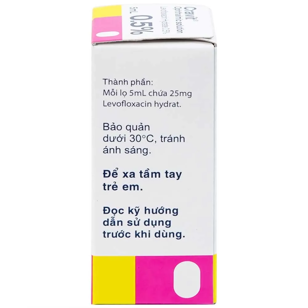 Hình ảnh Thuốc nhỏ mắt Cravit 0.5% Santen điều trị viêm bờ mi, viêm túi lệ, lẹo (5ml)