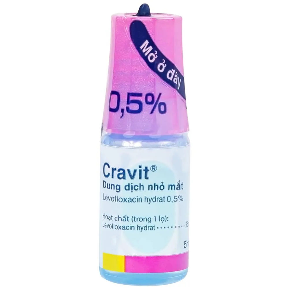 Hình ảnh Thuốc nhỏ mắt Cravit 0.5% Santen điều trị viêm bờ mi, viêm túi lệ, lẹo (5ml)