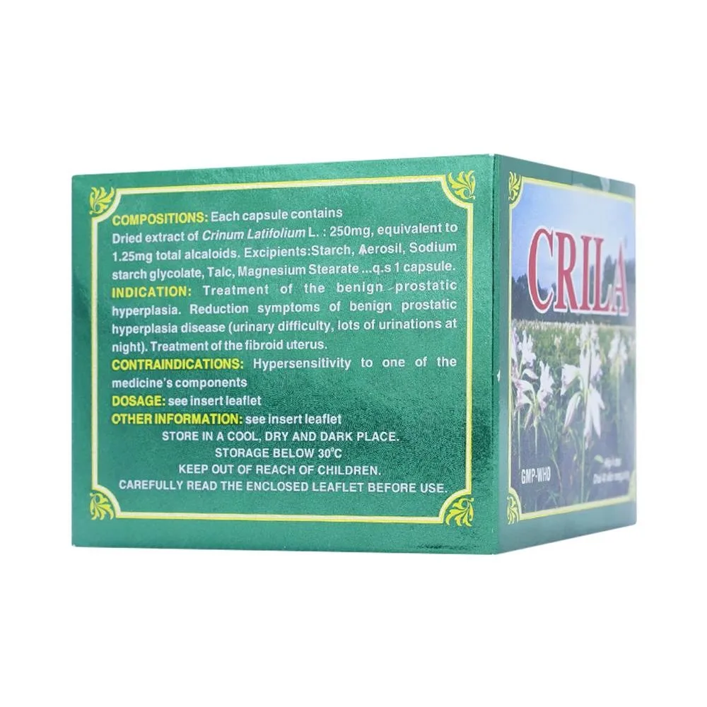 Hình ảnh Thuốc Crila Thiên Dược điều trị phì đại lành tính tuyến tiền liệt, u xơ tử cung (4 chai x 40 viên)