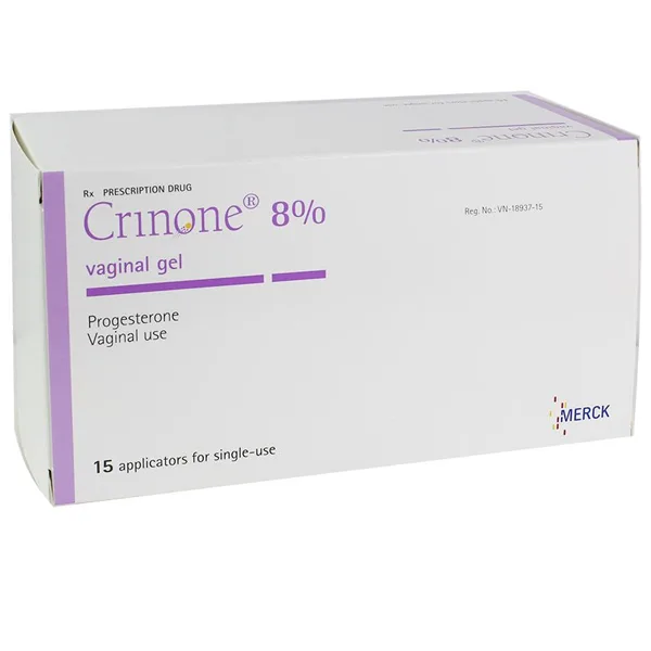 Hình ảnh Gel Crinone 8% Merck điều trị các rối loạn liên quan đến sự thiếu hụt progesterone (15 ống)