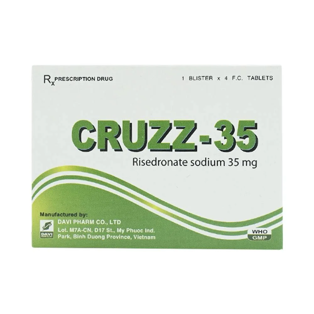 Hình ảnh Thuốc Cruzz-35 Davi Pharm phòng ngừa và điều trị loãng xương (1 vỉ x 4 viên)