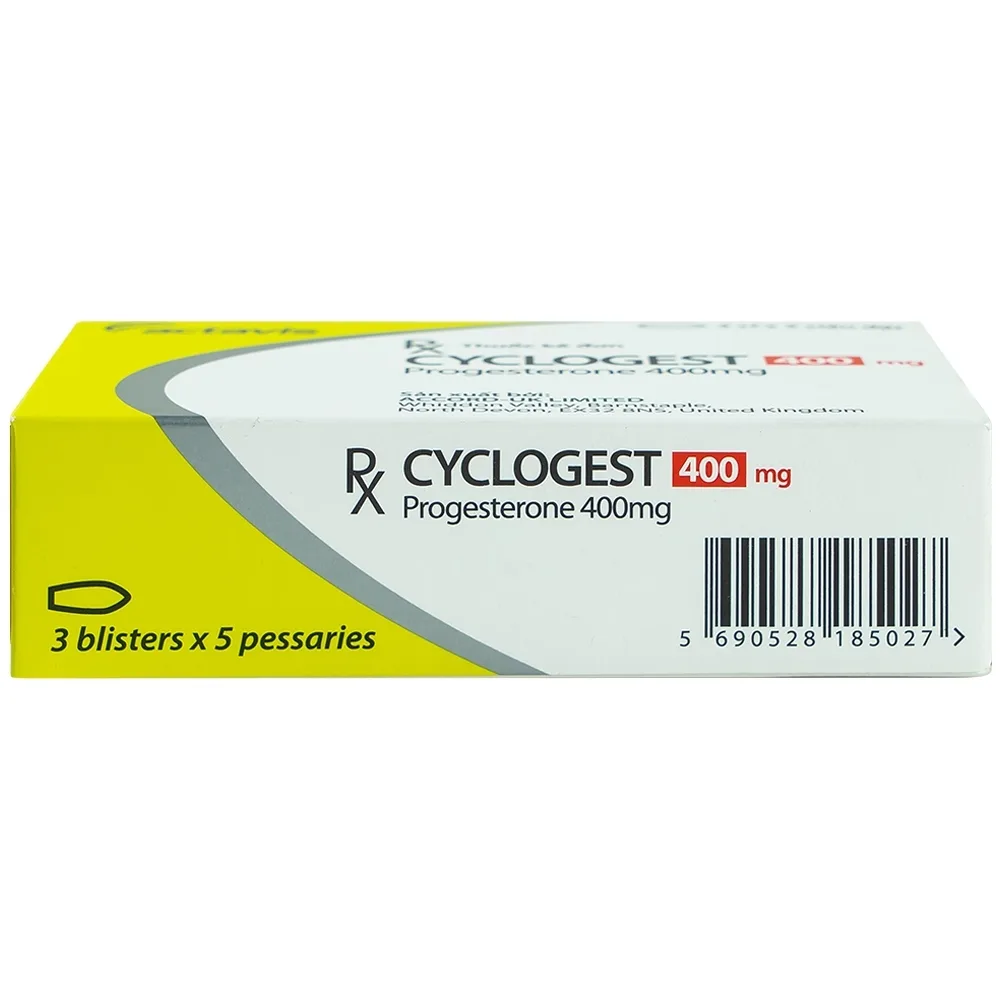 Hình ảnh Viên đặt Cyclogest 400mg Actavis điều trị các hội chứng tiền kinh, trầm cảm (3 vỉ x 5 viên)