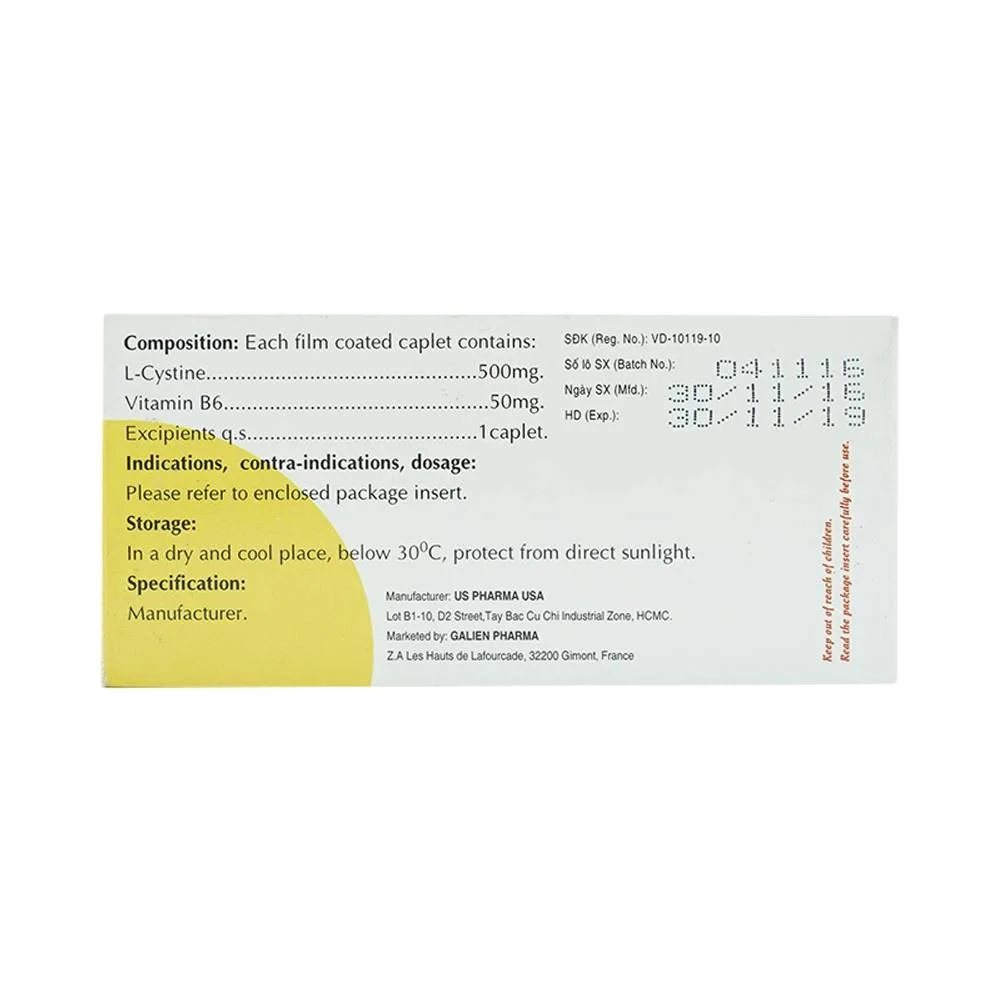 Hình ảnh Thuốc Cysmona Galien điều trị hỗ trợ rụng tóc, tóc chẻ, tóc dễ gãy (6 vỉ x 10 viên)