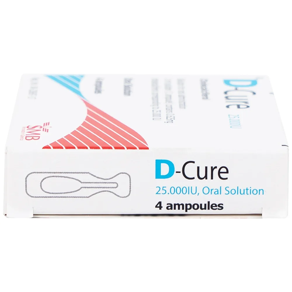 Hình ảnh Dung dịch D-Cure 25000IU SMB phòng và điều trị thiếu vitamin D (1 vỉ x 4 ống)