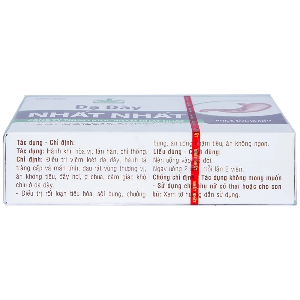 Hình ảnh Thuốc Dạ Dày Nhất Nhất điều trị viêm loét dạ dày, hành tá tràng cấp và mãn tính (2 vỉ x 10 viên)
