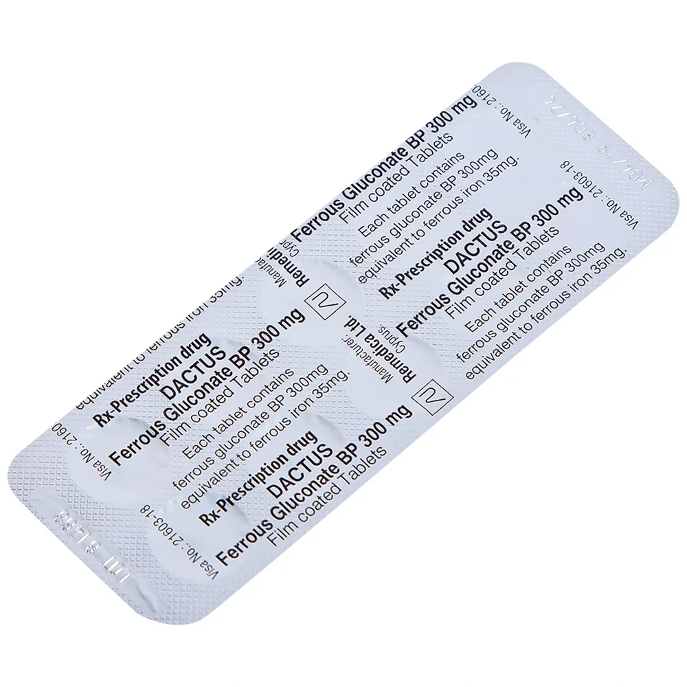 Hình ảnh Thuốc Dactus 300mg Remedica dự phòng và điều trị thiếu máu, thiếu sắt (50 viên)