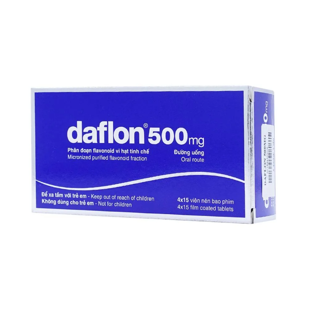 Hình ảnh Thuốc Daflon 500mg Servier điều trị các triệu chứng liên quan đến suy giảm tĩnh mạch bạch huyết và trĩ cấp (60 viên)