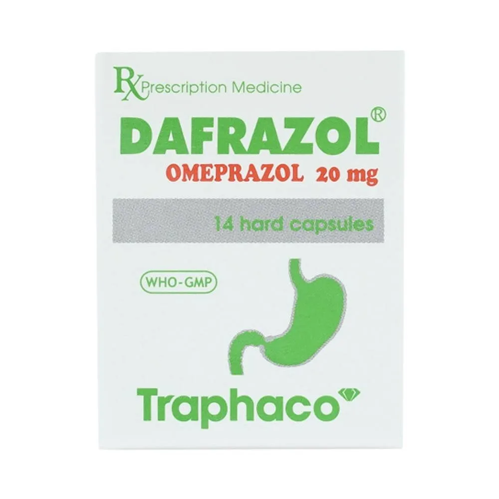 Hình ảnh Thuốc Dafrazol  Traphaco điều trị và phòng ngừa loét dạ dày tá tràng, viêm thực quản trào ngược (14 viên)