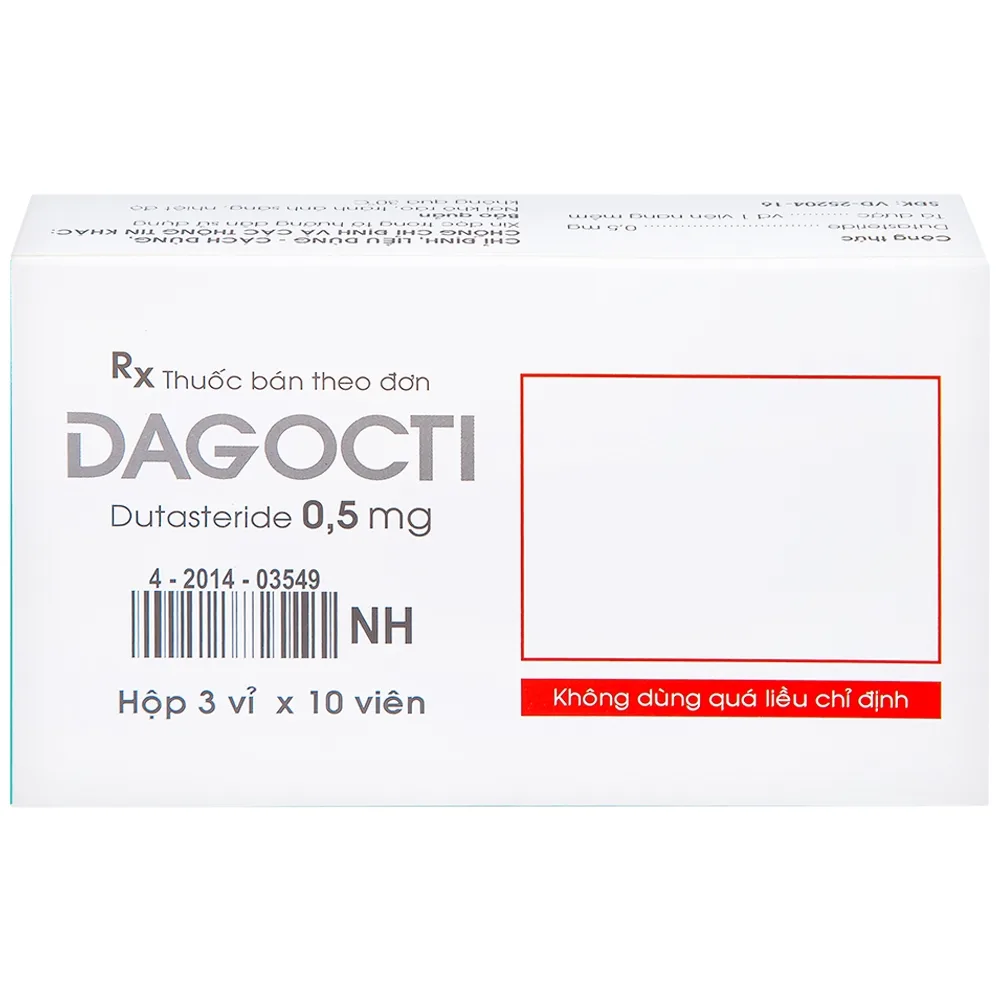 Hình ảnh Thuốc Dagocti 0.5mg Medbolide điều trị và phòng ngừa sự tiến triển của bệnh tăng sản lành tính tuyến tiền liệt  (30 viên)