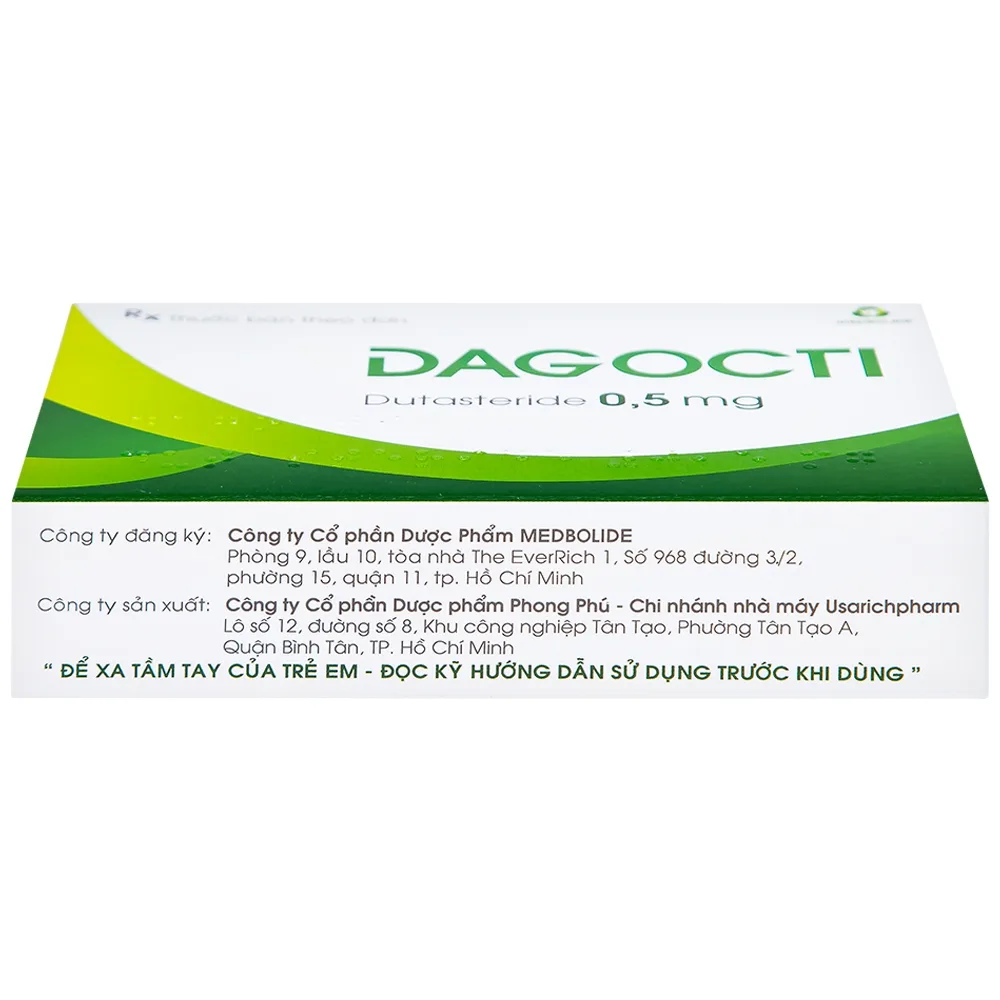 Hình ảnh Thuốc Dagocti 0.5mg Medbolide điều trị và phòng ngừa sự tiến triển của bệnh tăng sản lành tính tuyến tiền liệt  (30 viên)