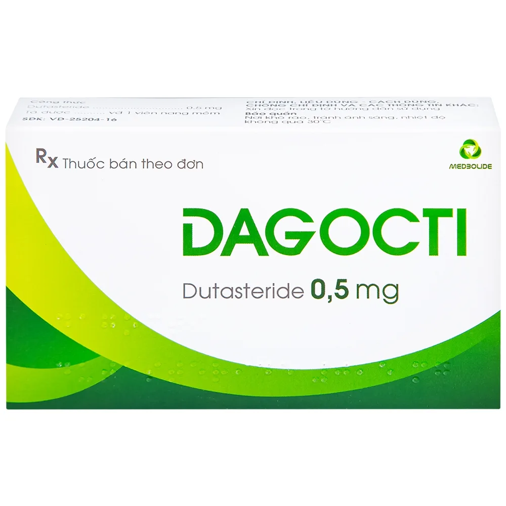 Hình ảnh Thuốc Dagocti 0.5mg Medbolide điều trị và phòng ngừa sự tiến triển của bệnh tăng sản lành tính tuyến tiền liệt  (30 viên)