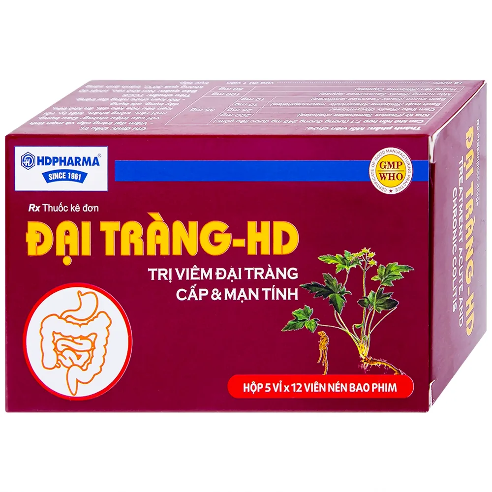 Hình ảnh Thuốc Đại Tràng-HD điều trị viêm đại tràng cấp và mạn tính (5 vỉ x 12 viên)