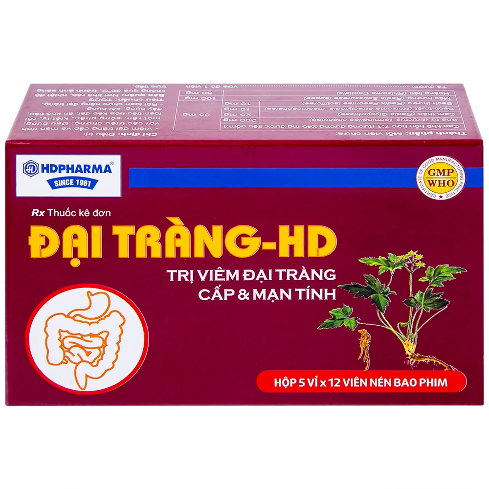 Hình ảnh Thuốc Đại Tràng-HD điều trị viêm đại tràng cấp và mạn tính (5 vỉ x 12 viên)