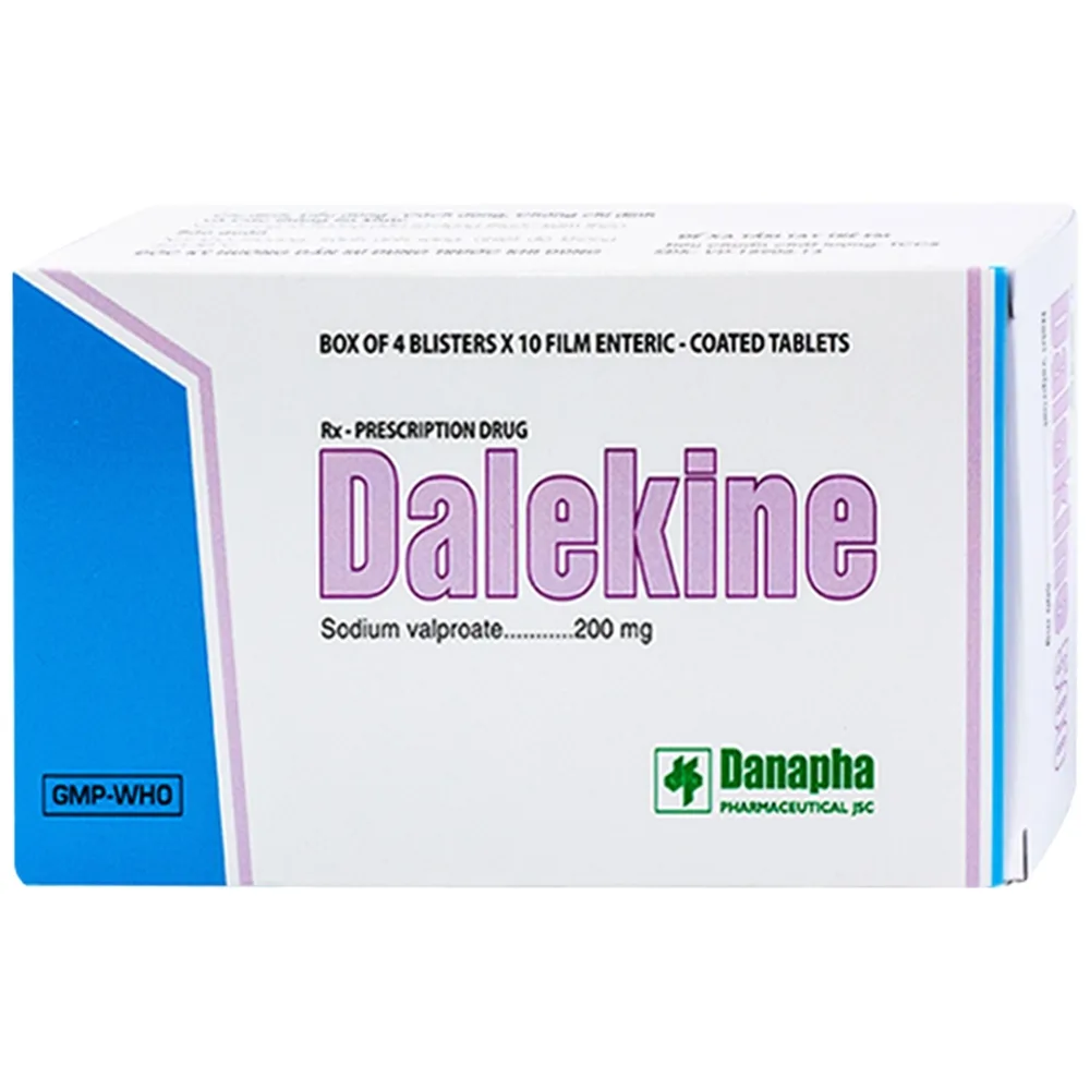 Hình ảnh Thuốc Dalekine 200mg Danapha điều trị động kinh (4 vỉ x 10 viên)