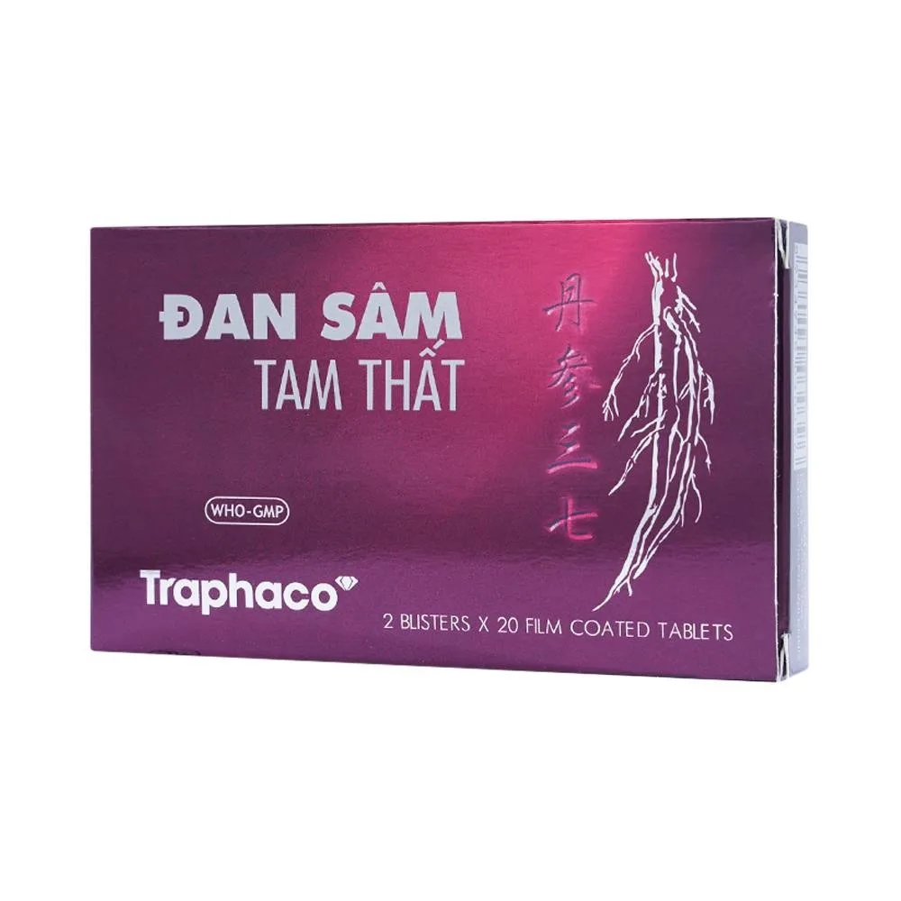 Hình ảnh Thuốc Đan Sâm Tam Thất Traphaco phòng và trị chứng đau thắt ngực (2 vỉ x 20 viên)