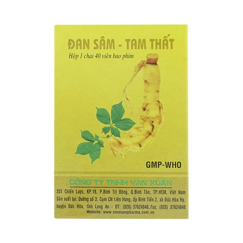 Hình ảnh Thuốc Đan Sâm - Tam Thất phòng và trị chứng đau thắt ngực, đau nhói vùng tim do huyết ứ (40 viên)