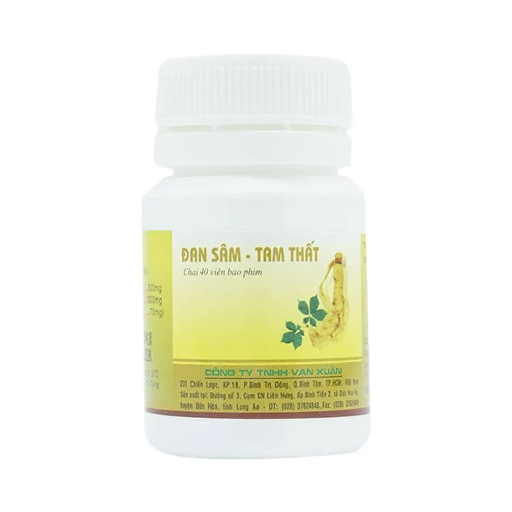 Hình ảnh Thuốc Đan Sâm - Tam Thất phòng và trị chứng đau thắt ngực, đau nhói vùng tim do huyết ứ (40 viên)