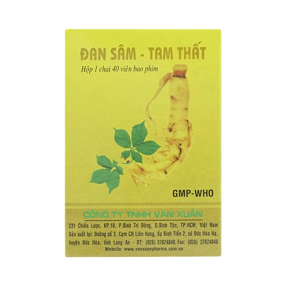 Hình ảnh Thuốc Đan Sâm - Tam Thất phòng và trị chứng đau thắt ngực, đau nhói vùng tim do huyết ứ (40 viên)