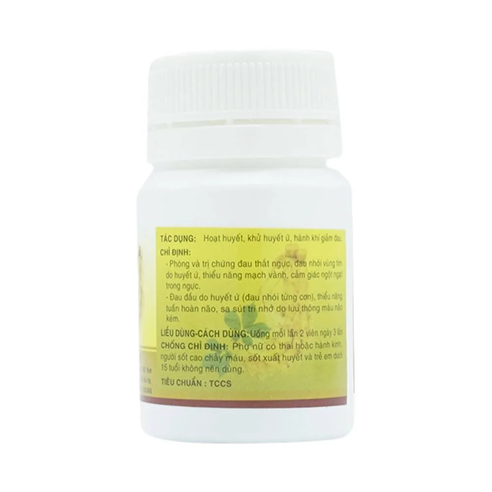 Hình ảnh Thuốc Đan Sâm - Tam Thất phòng và trị chứng đau thắt ngực, đau nhói vùng tim do huyết ứ (40 viên)