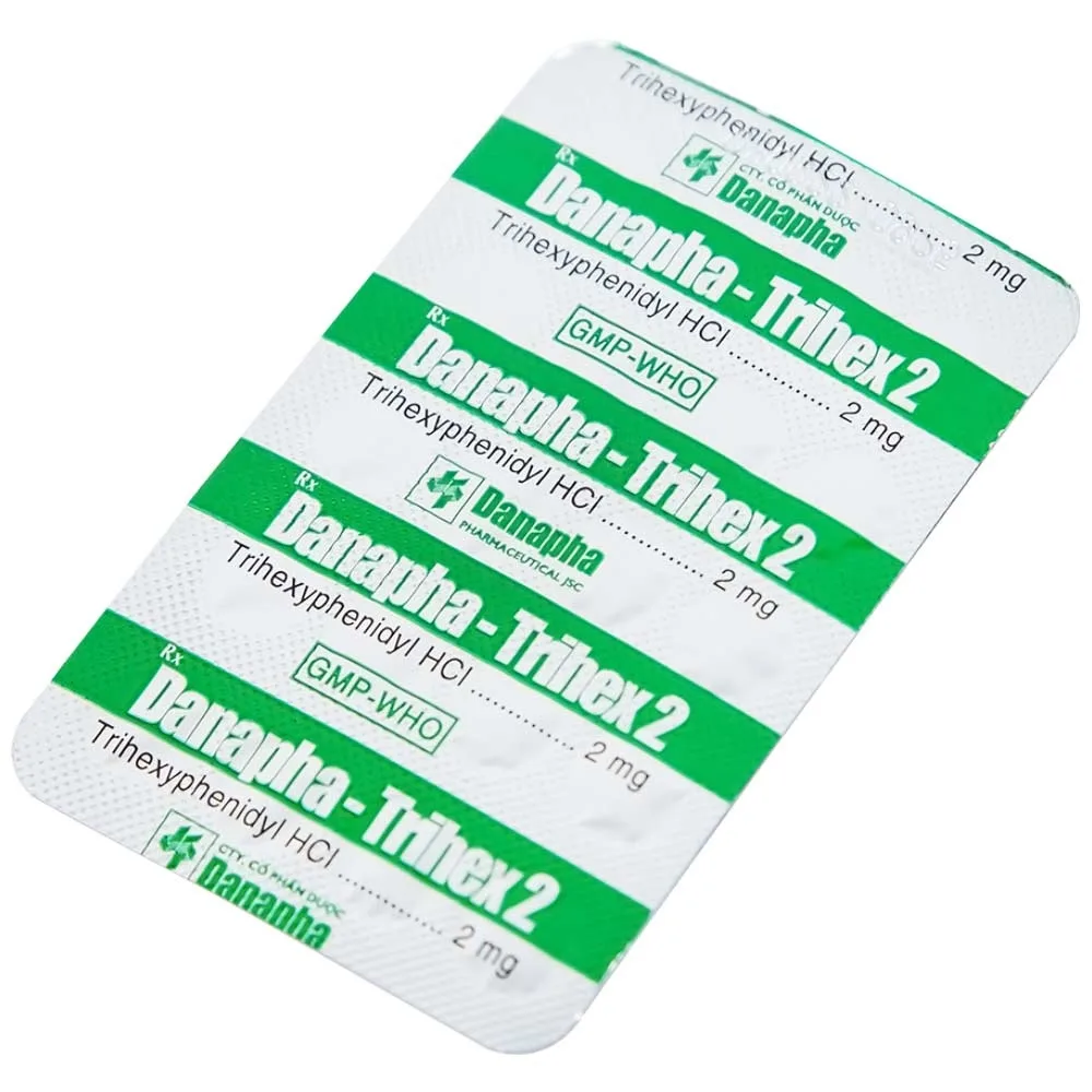Hình ảnh Thuốc Danapha - Trihex 2 điều trị hỗ trợ hội chứng Parkinson, giảm hội chứng ngoại tháp (5 vỉ x 20 viên)
