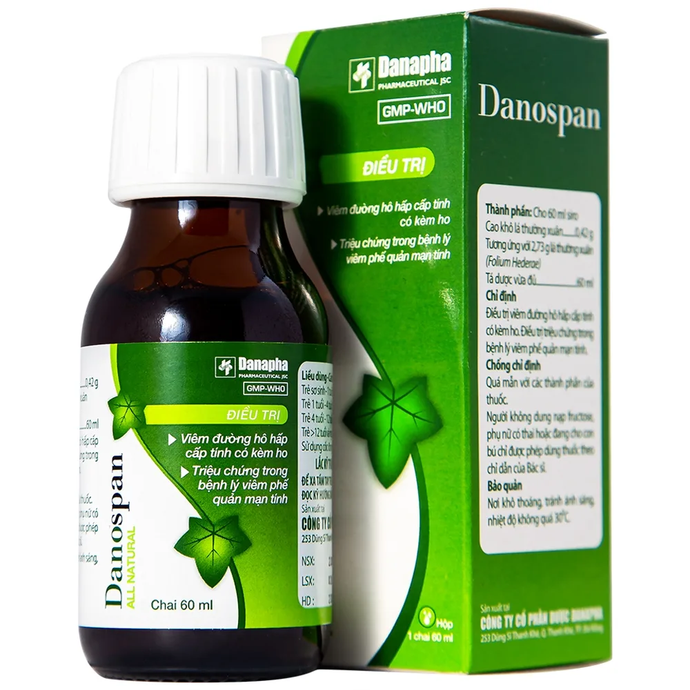 Hình ảnh Dung dịch Danospan Danapha điều trị viêm đường hô hấp cấp tính có kèm ho (60ml)
