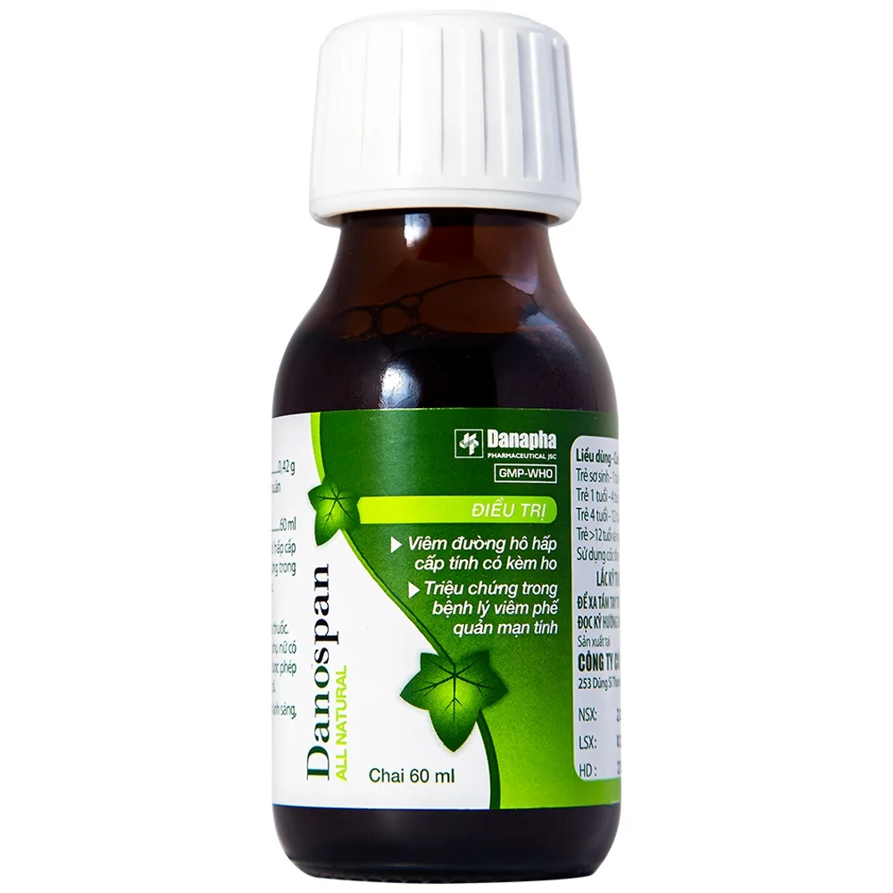 Hình ảnh Dung dịch Danospan Danapha điều trị viêm đường hô hấp cấp tính có kèm ho (60ml)