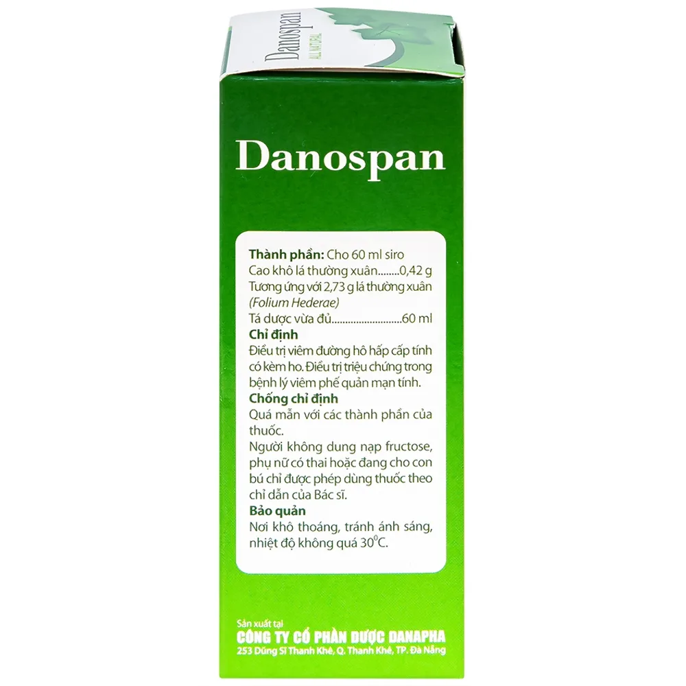 Hình ảnh Dung dịch Danospan Danapha điều trị viêm đường hô hấp cấp tính có kèm ho (60ml)