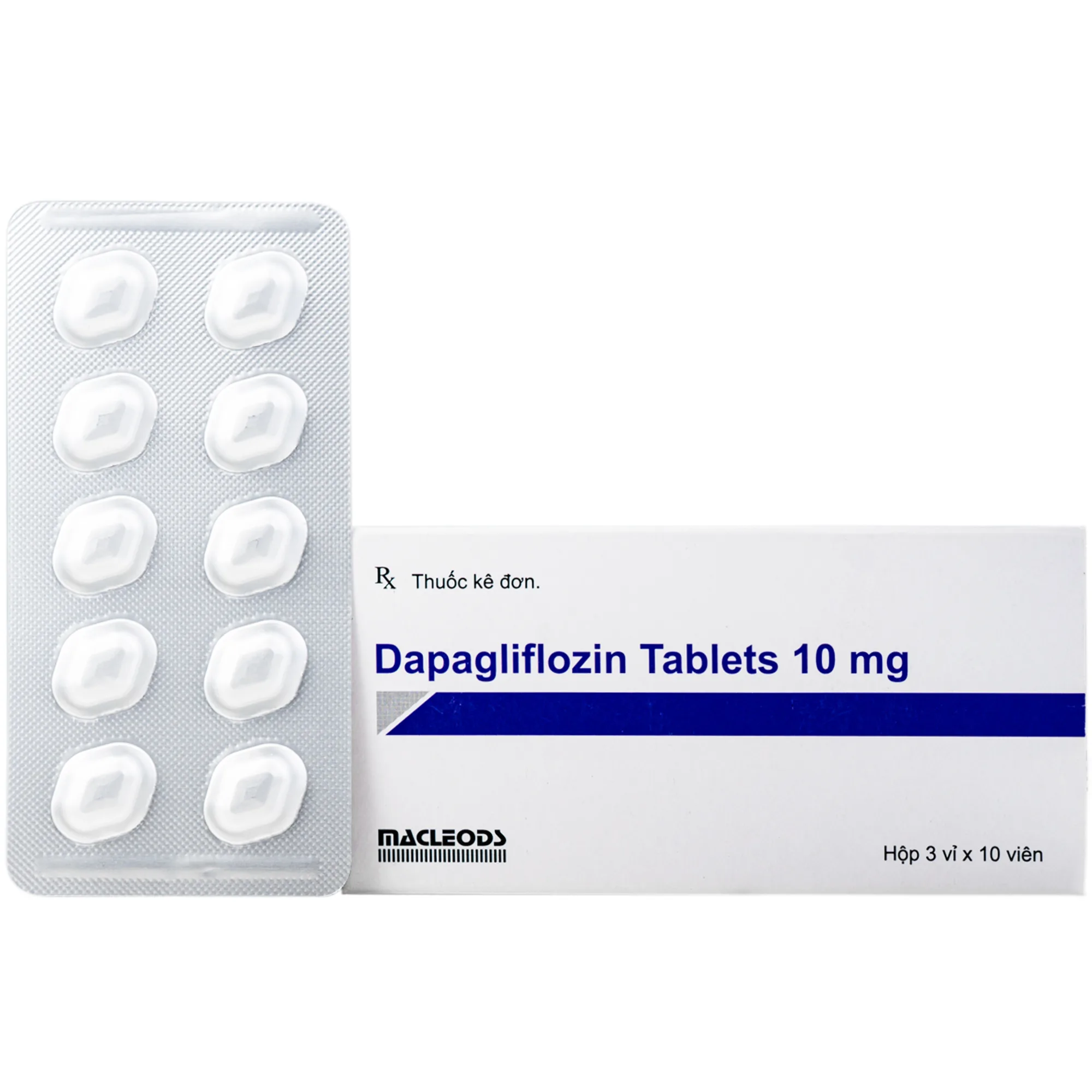 Hình ảnh Thuốc DAPAGLIFLOZIN TABLET 10MG Macleods điều trị đái tháo đường típ 2 (3 vỉ x 10 viên)