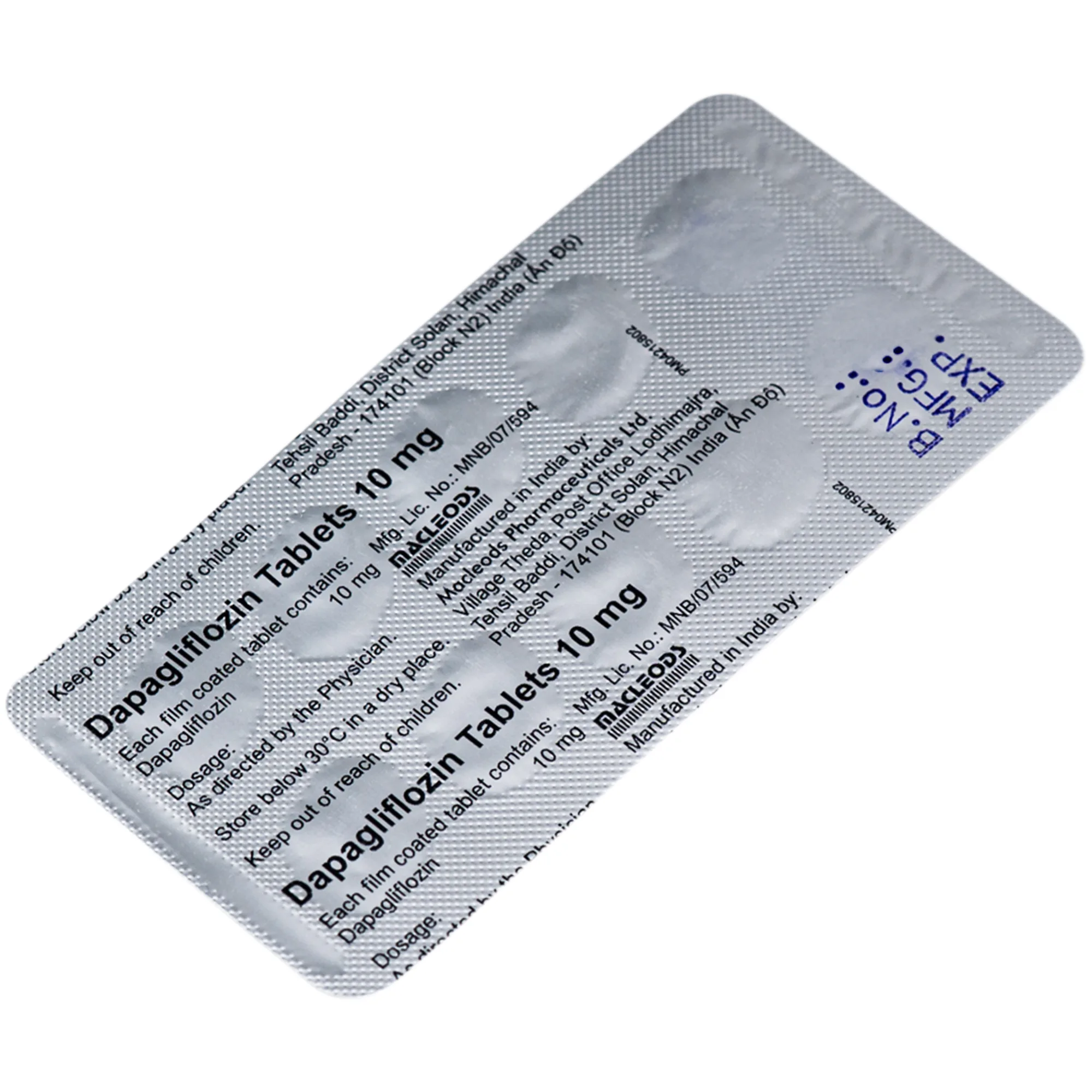 Hình ảnh Thuốc DAPAGLIFLOZIN TABLET 10MG Macleods điều trị đái tháo đường típ 2 (3 vỉ x 10 viên)