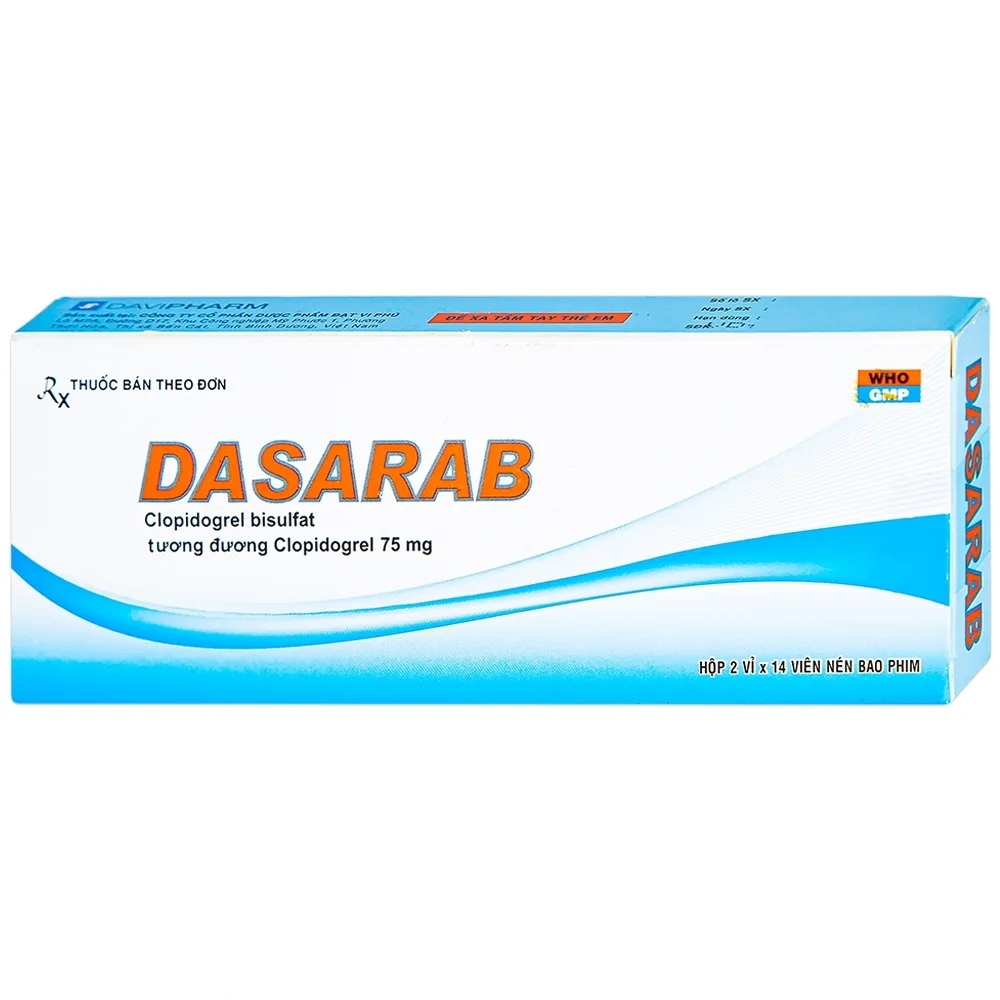 Hình ảnh Thuốc Dasarab 75mg Davi Pharm điều trị hội chứng mạch vành cấp (2 vỉ x 14 viên)