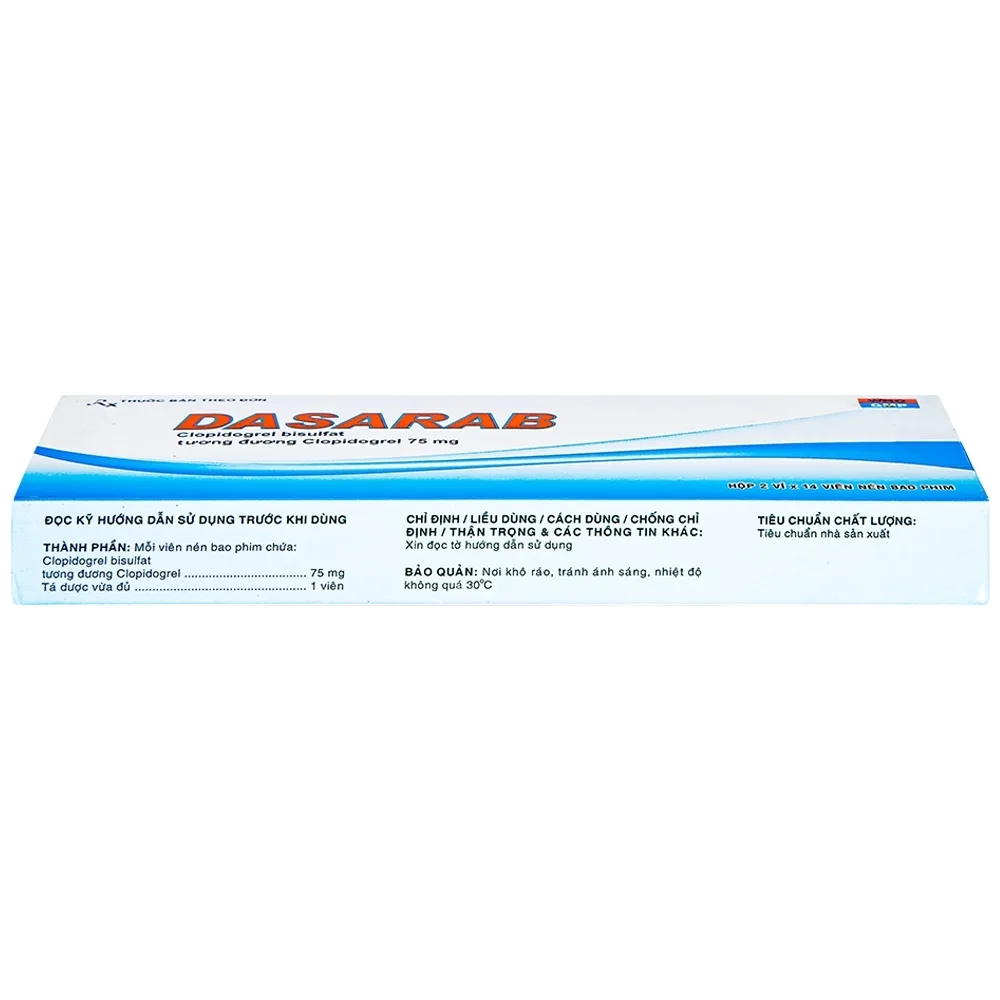Hình ảnh Thuốc Dasarab 75mg Davi Pharm điều trị hội chứng mạch vành cấp (2 vỉ x 14 viên)
