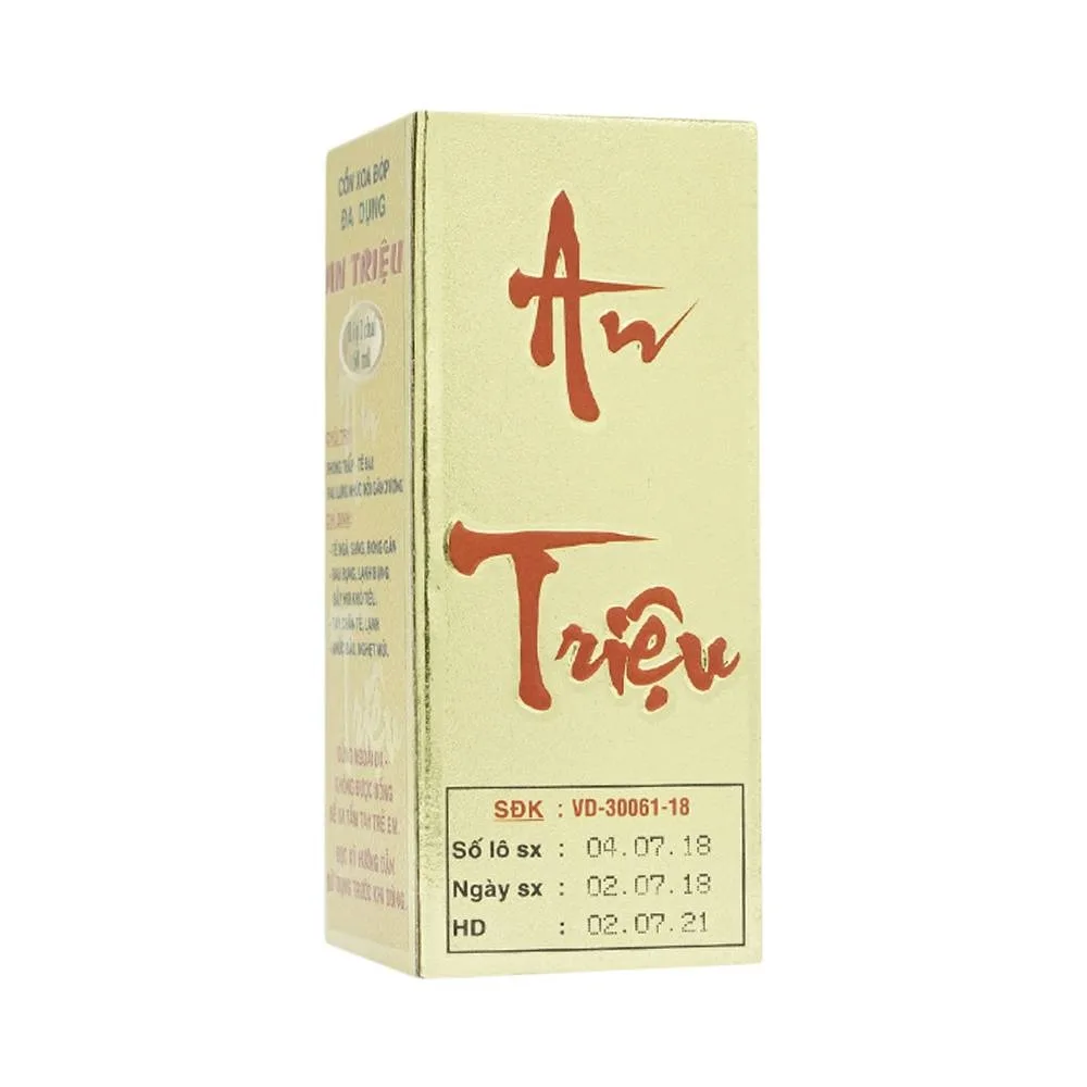 Hình ảnh Cồn xoa bóp An Triệu điều trị phong thấp, tê bại, đau lưng, nhức mỏi gân xương (60ml)