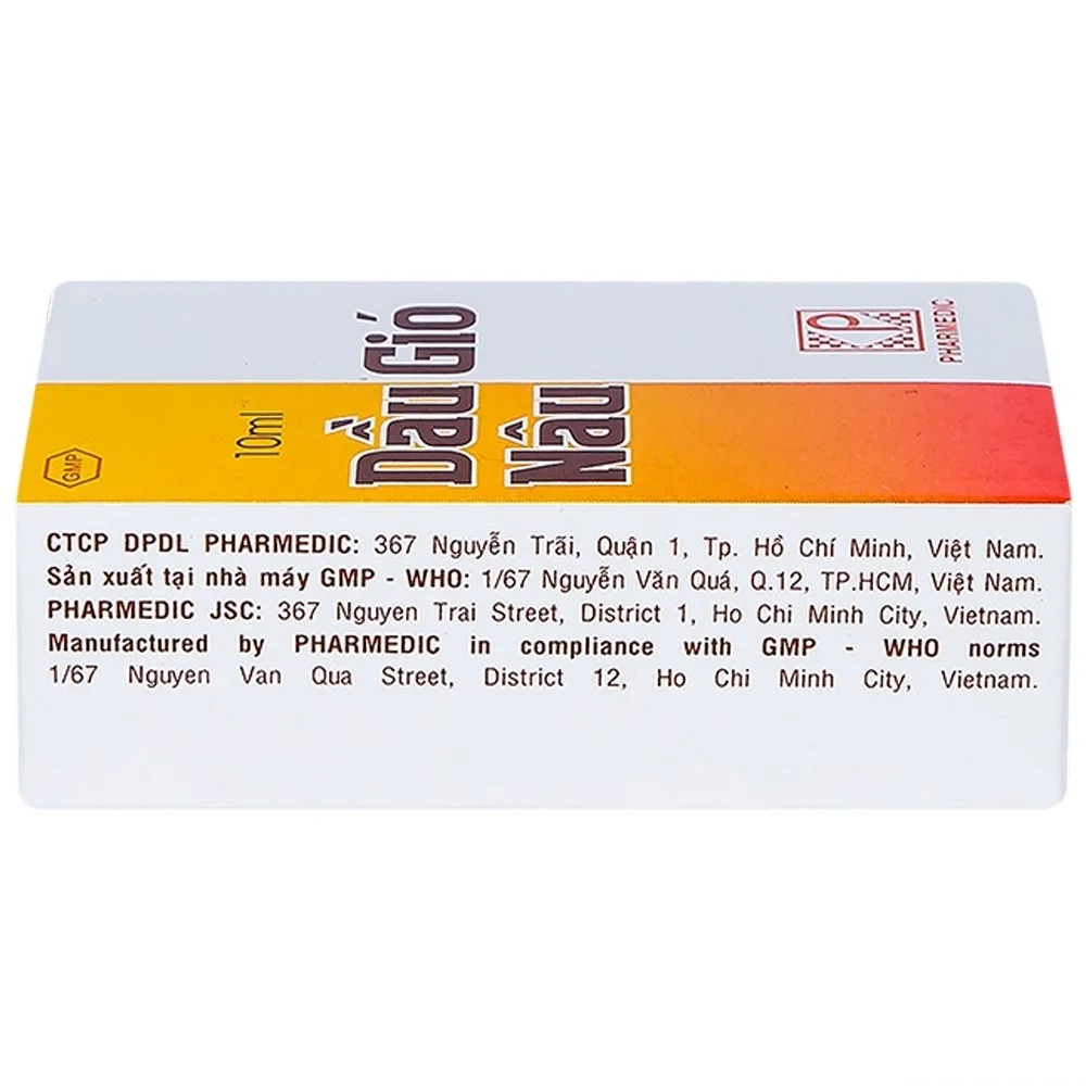 Hình ảnh Dầu gió Nâu Pharmedic điều trị cảm cúm, sổ mũi, nghẹt mũi (10ml)