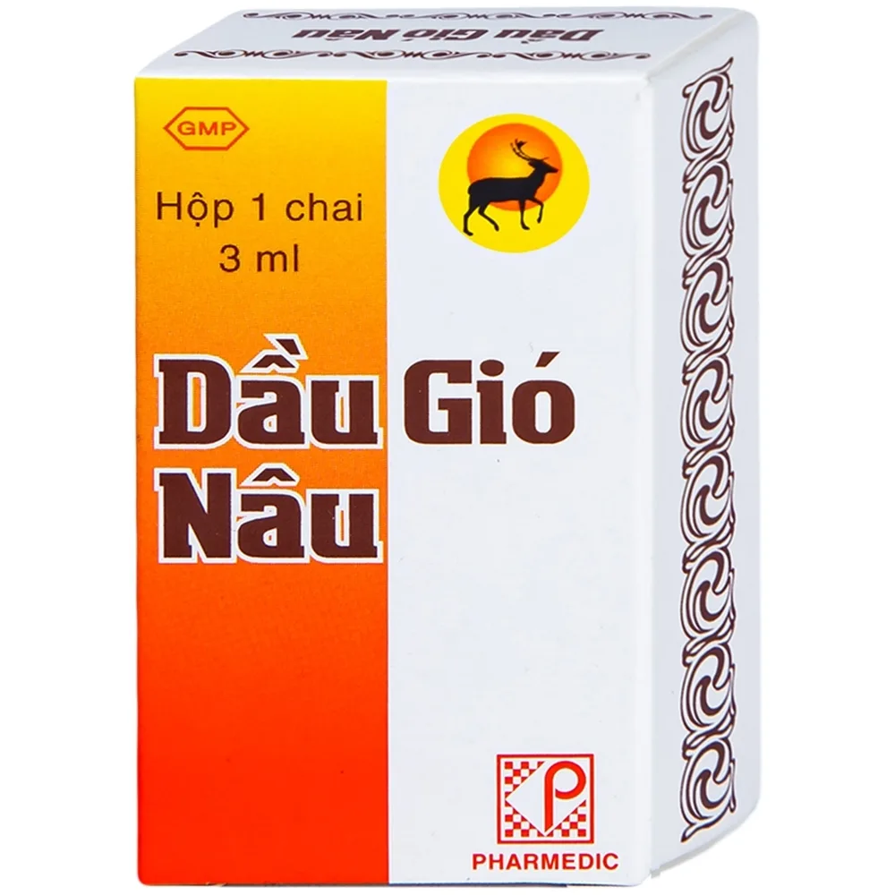 Hình ảnh Dầu gió Nâu Pharmedic điều trị cảm cúm, sổ mũi, nghẹt mũi (3ml)