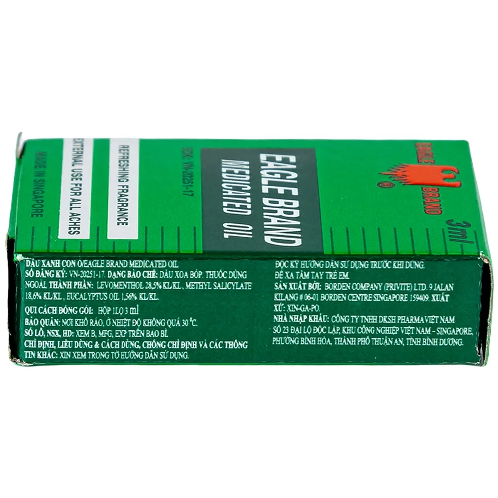 Hình ảnh Dầu gió xanh Con Ó Eagle Brand Medicated Oil giảm nhức đầu, cảm cúm, đau lưng, viêm khớp (12 chai x 3ml)