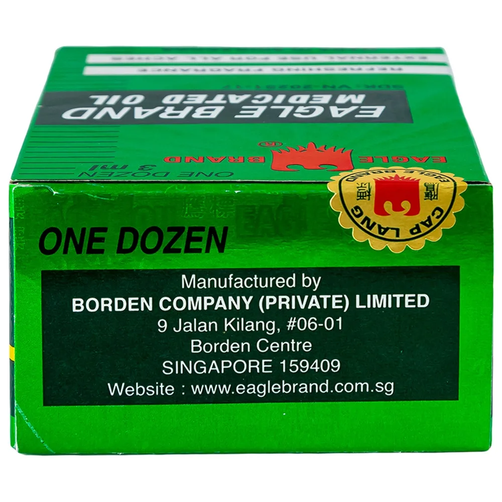 Hình ảnh Dầu gió xanh Con Ó Eagle Brand Medicated Oil giảm nhức đầu, cảm cúm, đau lưng, viêm khớp (12 chai x 3ml)