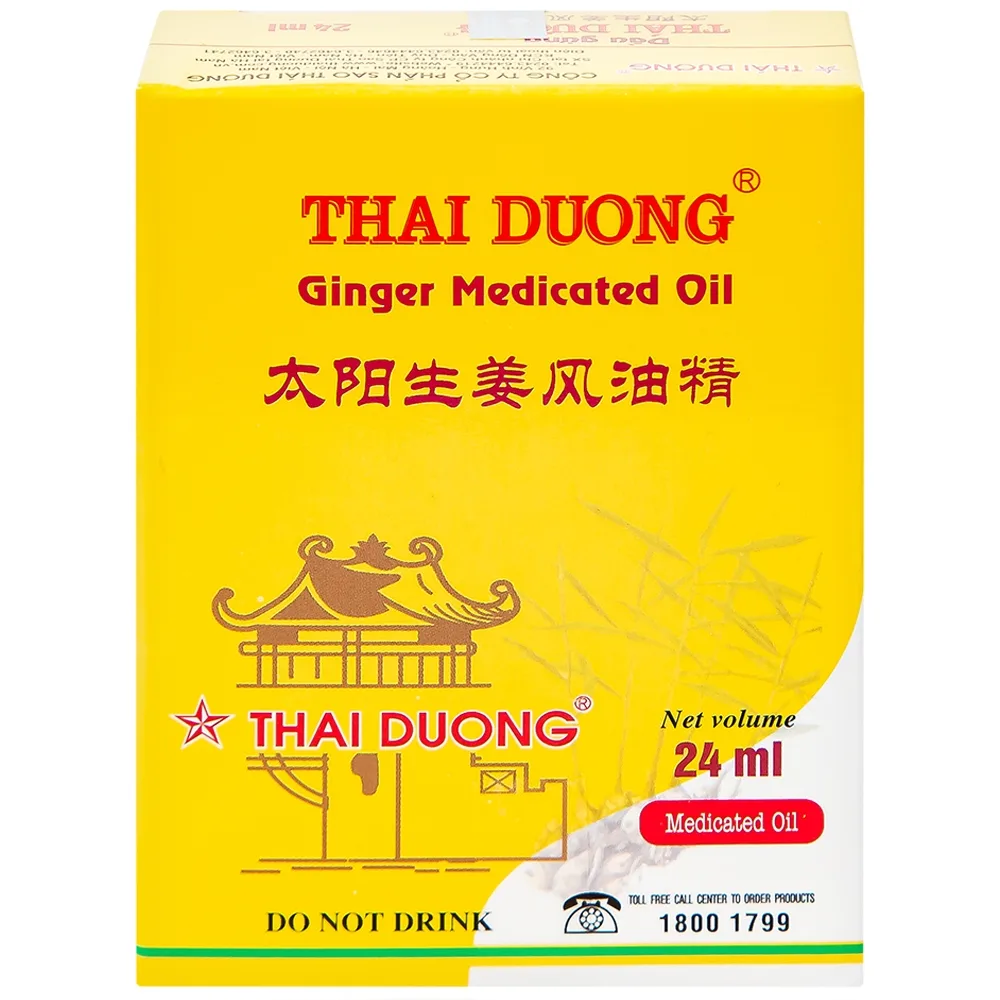 Hình ảnh Dầu gừng Thái Dương điều trị đau đầu, đau lưng, đau dây thần kinh vai gáy (24ml)