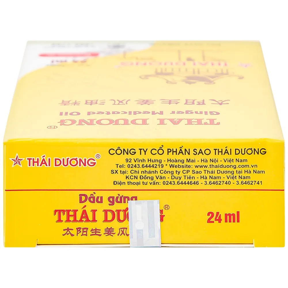 Hình ảnh Dầu gừng Thái Dương điều trị đau đầu, đau lưng, đau dây thần kinh vai gáy (24ml)