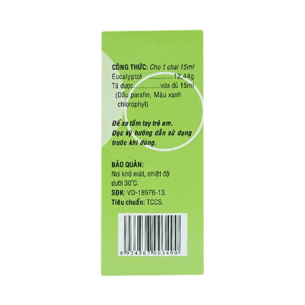 Hình ảnh Dầu Khuynh Diệp OPC phòng và trị cảm cúm, sổ mũi, nghẹt mũi (15ml)