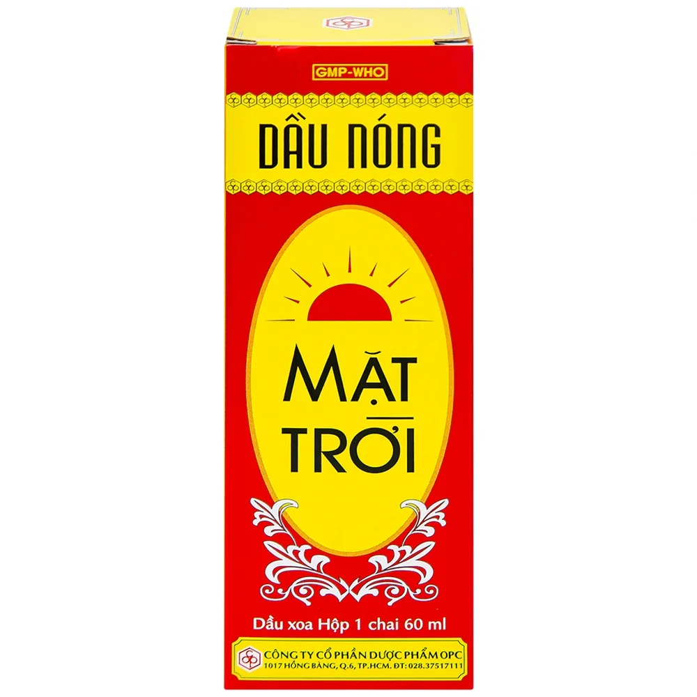 Hình ảnh Dầu nóng Mặt Trời OPC điều trị nhức mỏi, tê thấp, đau lưng, cảm mạo, cúm (60ml)
