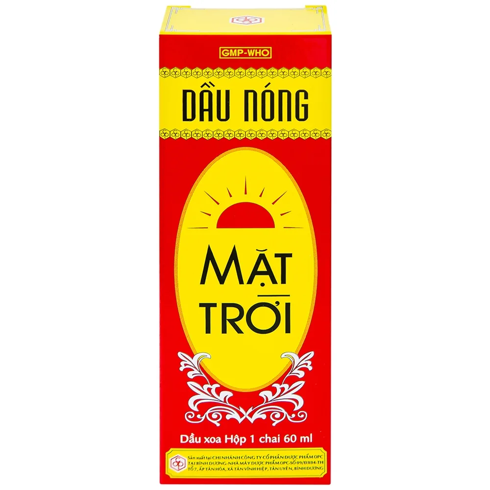 Hình ảnh Dầu nóng Mặt Trời OPC điều trị nhức mỏi, tê thấp, đau lưng, cảm mạo, cúm (60ml)