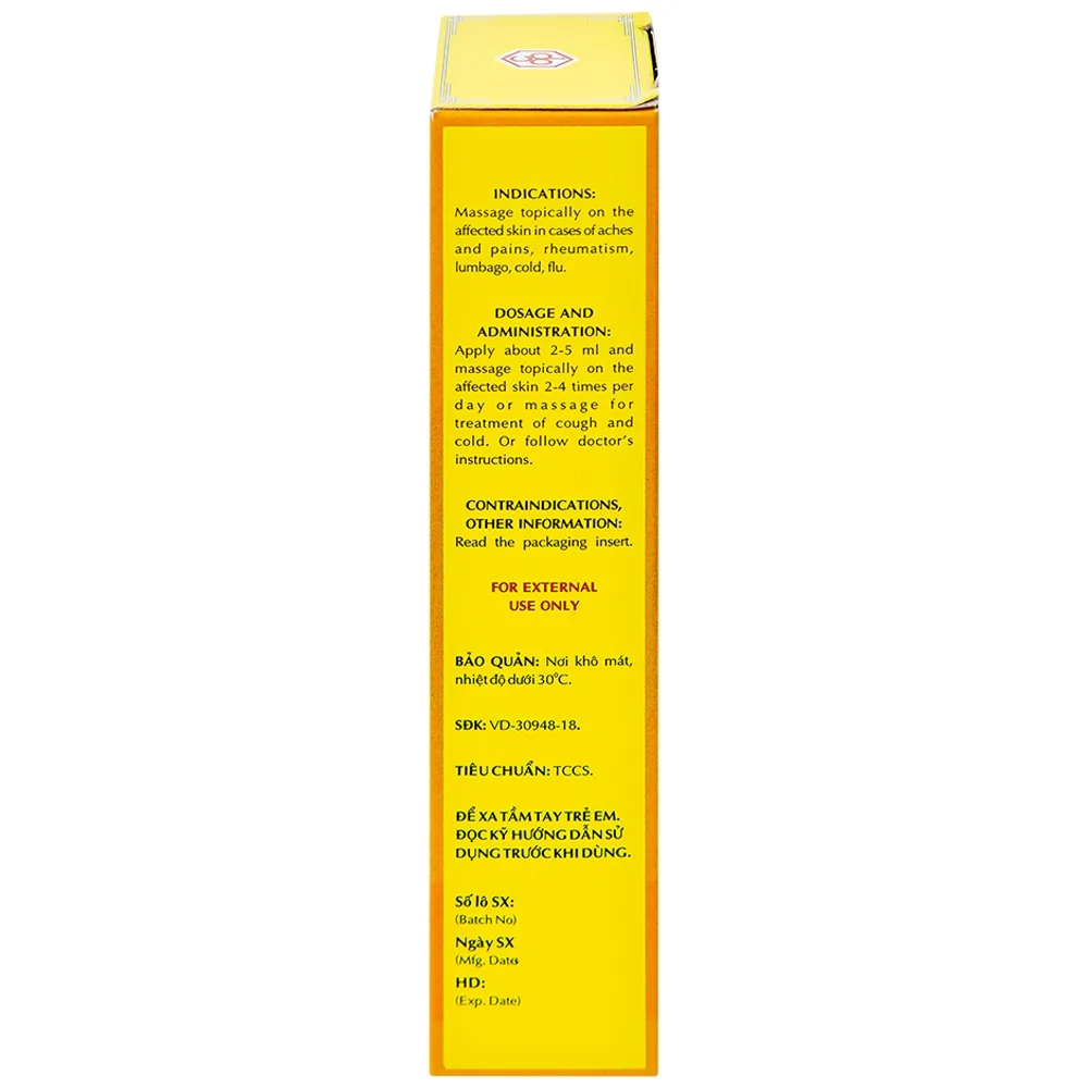 Hình ảnh Dầu nóng Mặt Trời OPC điều trị nhức mỏi, tê thấp, đau lưng, cảm mạo, cúm (60ml)